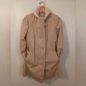 70's Bonders- Tan & Cream Winter Coat- Size S